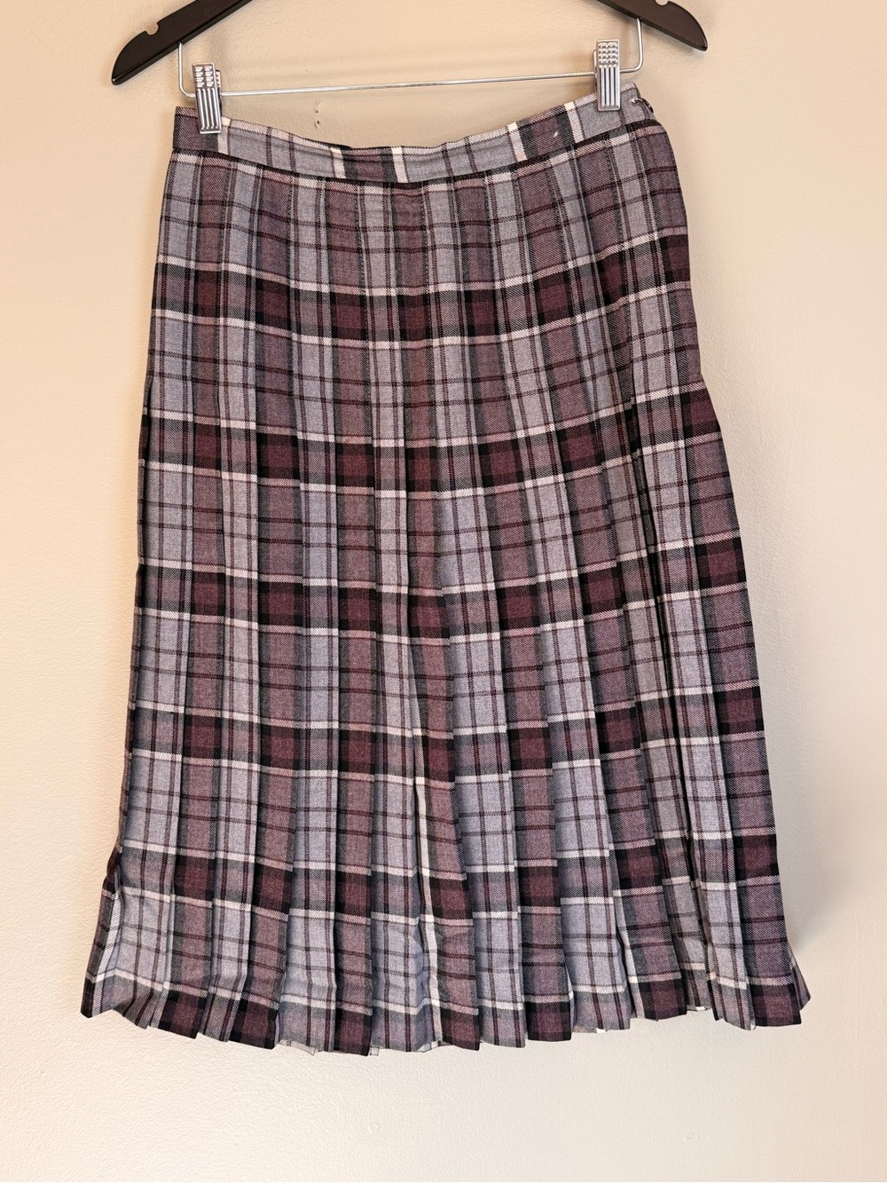 🇨🇦 Vintage Sportrite by Highland Queen Plaid Pleated Wool Skirt Size 12